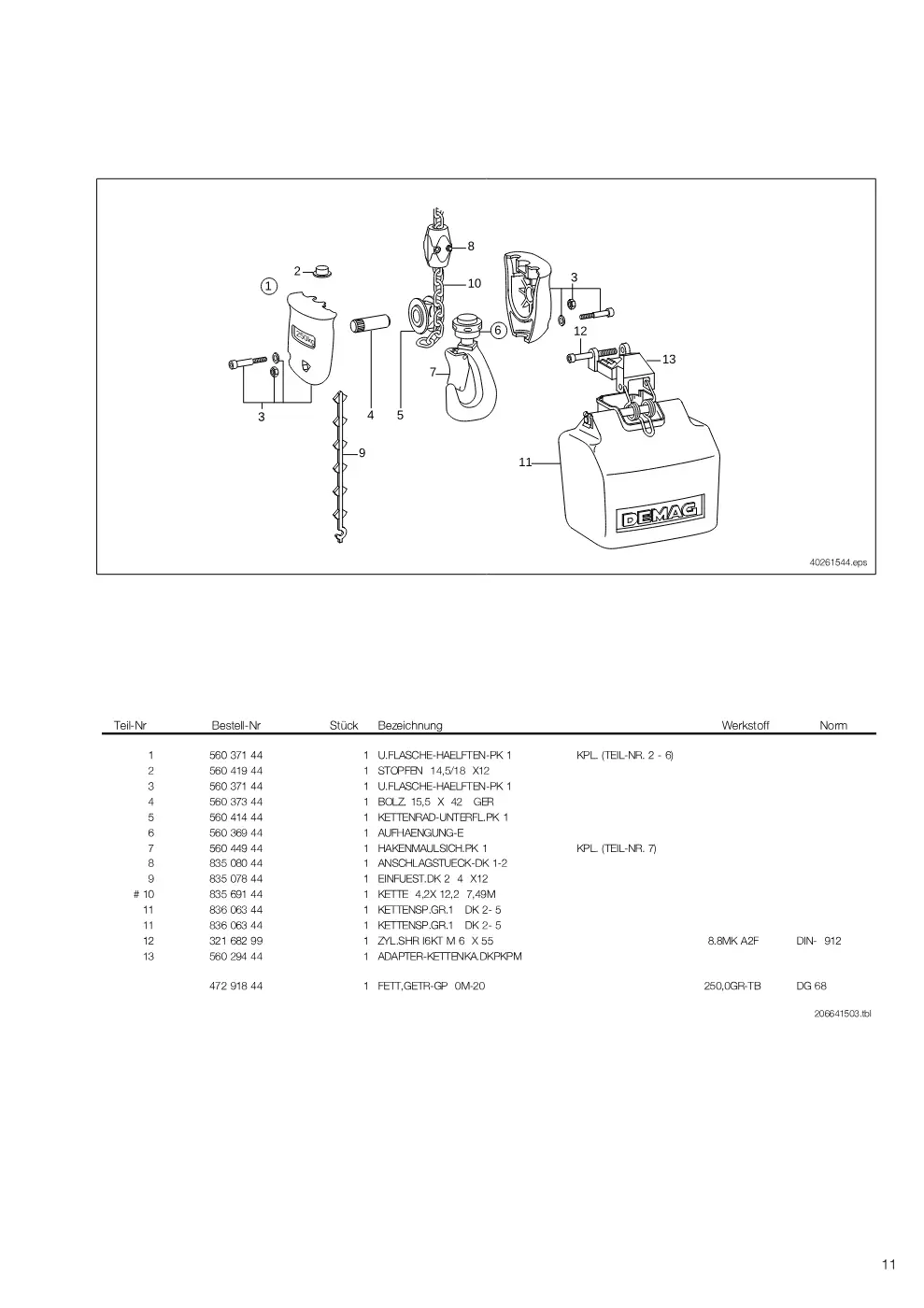 Demag PKVST 1 – Seite 11, Zeichnung Seite 11