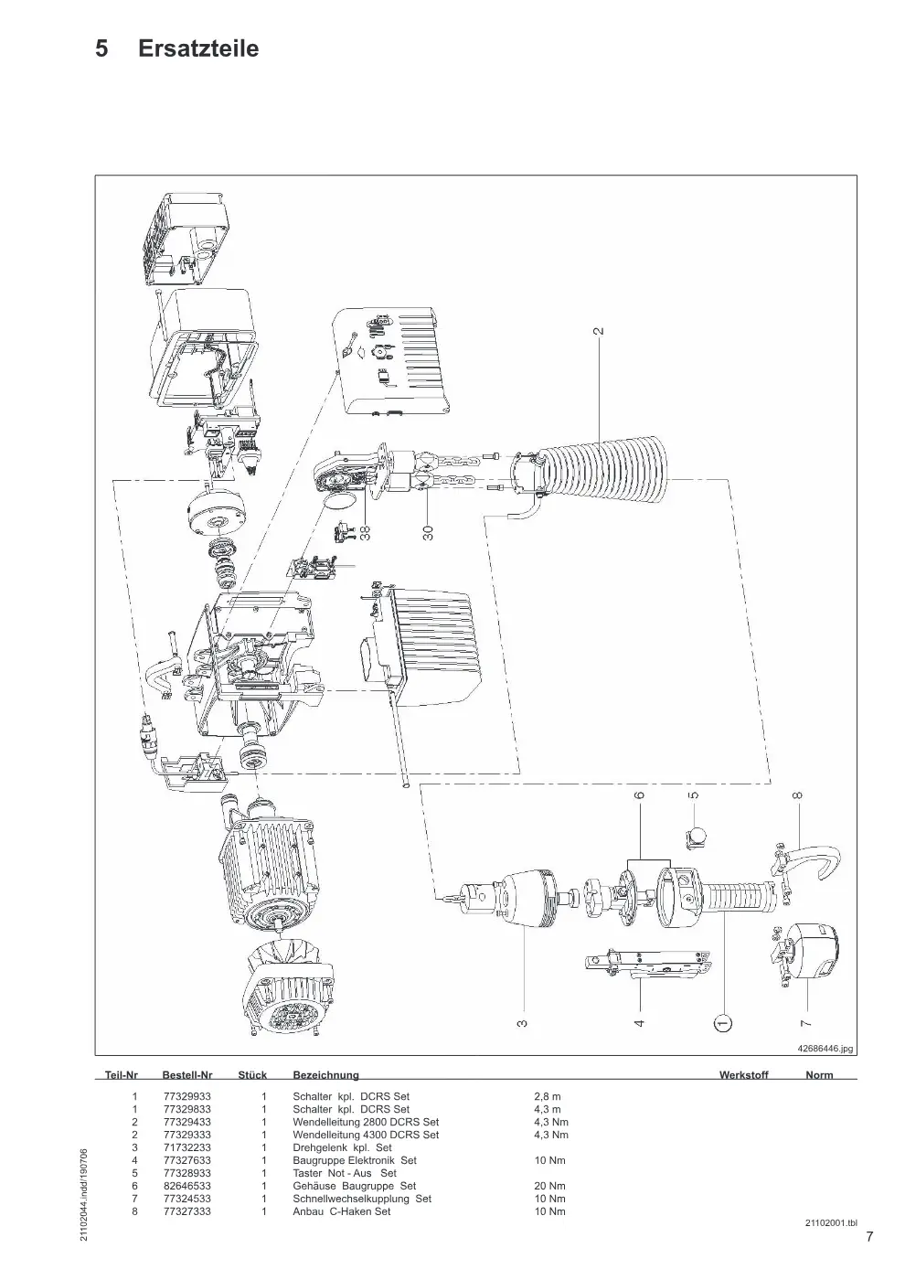 Demag DCS-Pro 1-2 mit Wippengriff (DCRS-Pro) – Ersatzteile, Zeichnung Seite 7