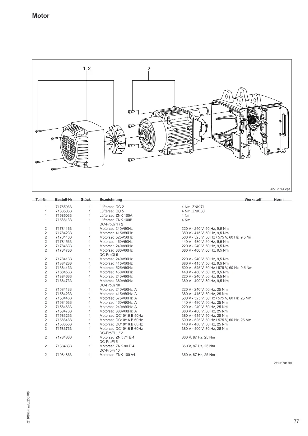 Demag DC-ProDi 1-10, DC-ProFi 1-10 – Motor, Zeichnung Seite 77