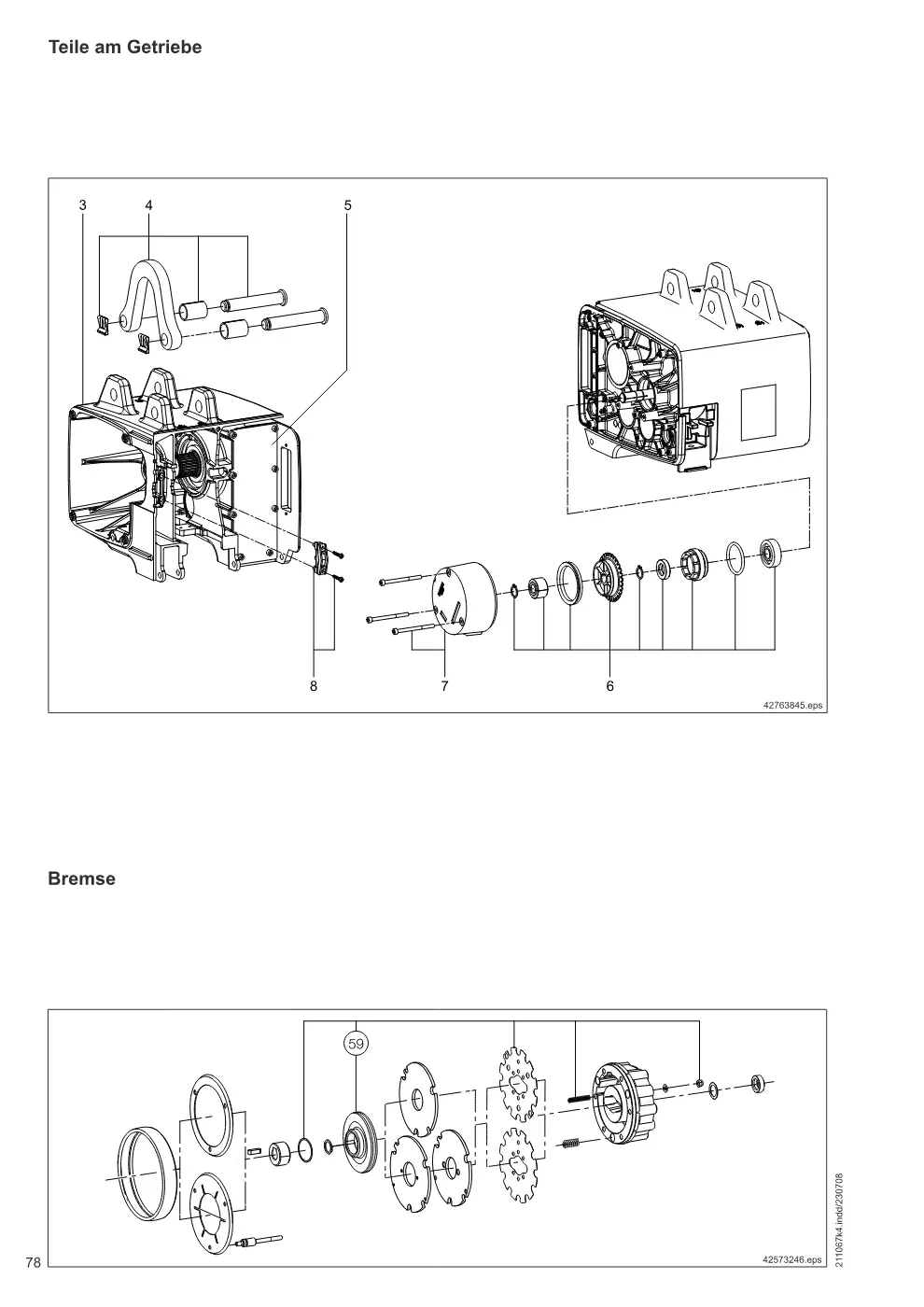 Demag DC-ProDi 1-10, DC-ProFi 1-10 – Teile am Getriebe, Zeichnung Seite 78