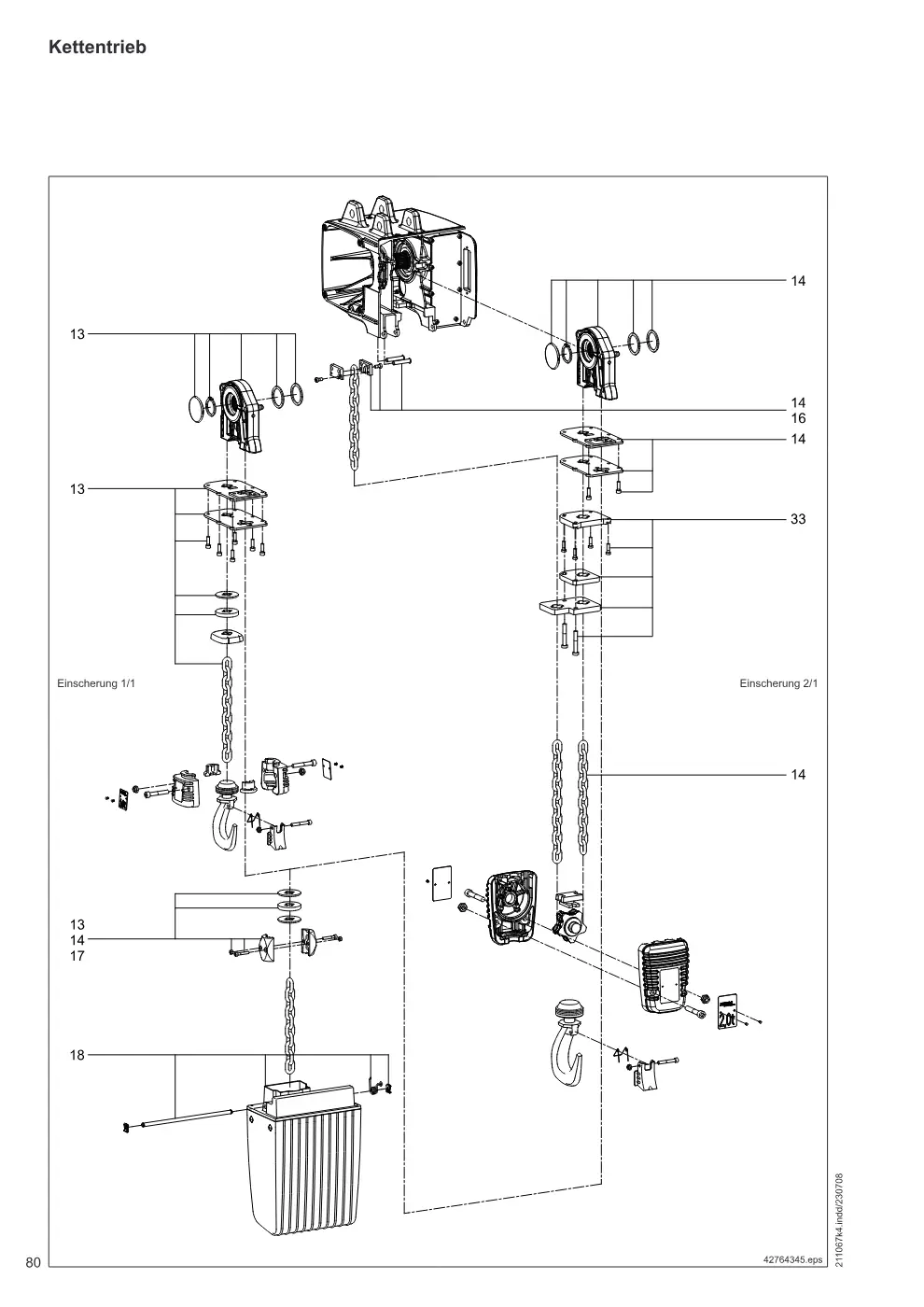 Demag DC-ProDi 1-10, DC-ProFi 1-10 – Kettentrieb, Zeichnung Seite 80