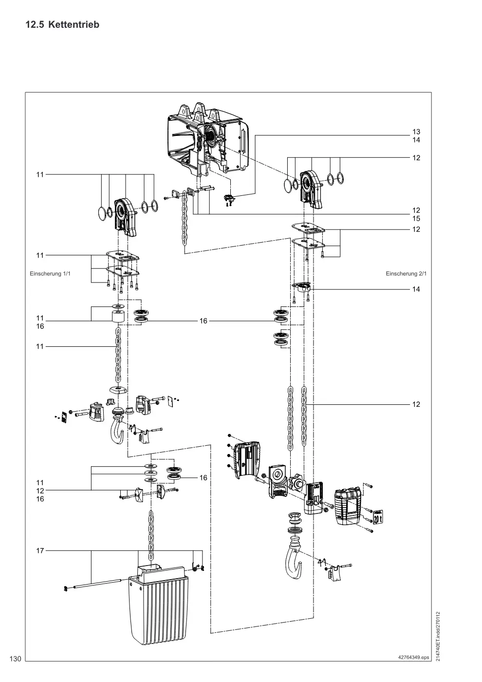 Demag DC-Pro 1-15, DC-Com 1-10 – Kettentrieb, Zeichnung Seite 130