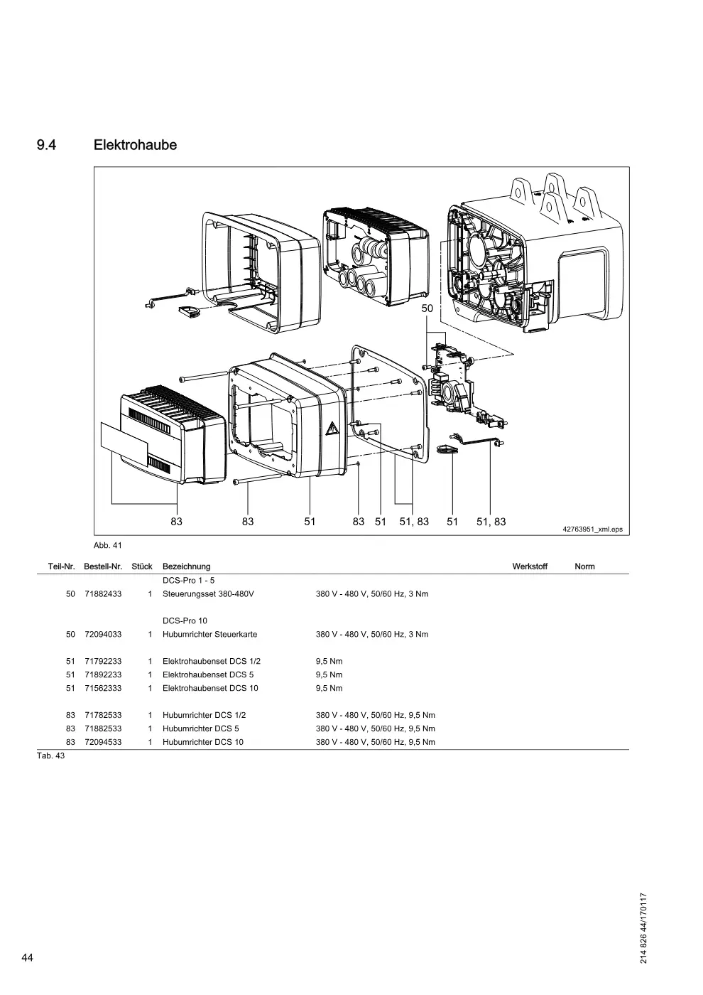 Demag DCS-Pro 1-15 – Elektrohaube, Zeichnung Seite 44