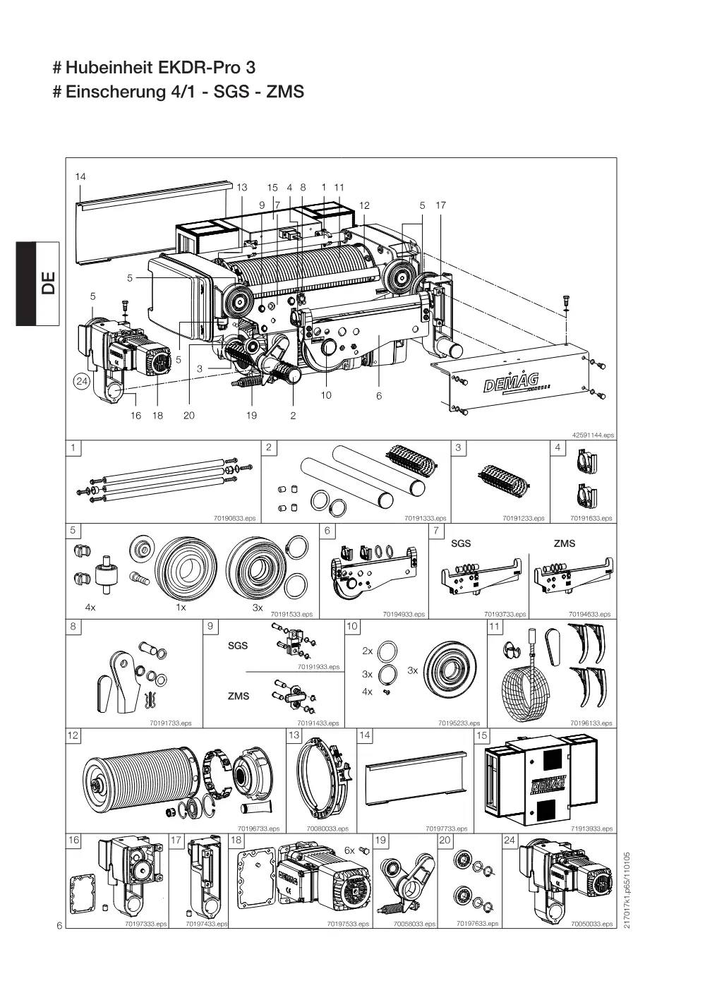 Demag EKDR-Pro 3 – # Hubeinheit EKDR-Pro 3, Zeichnung Seite 6