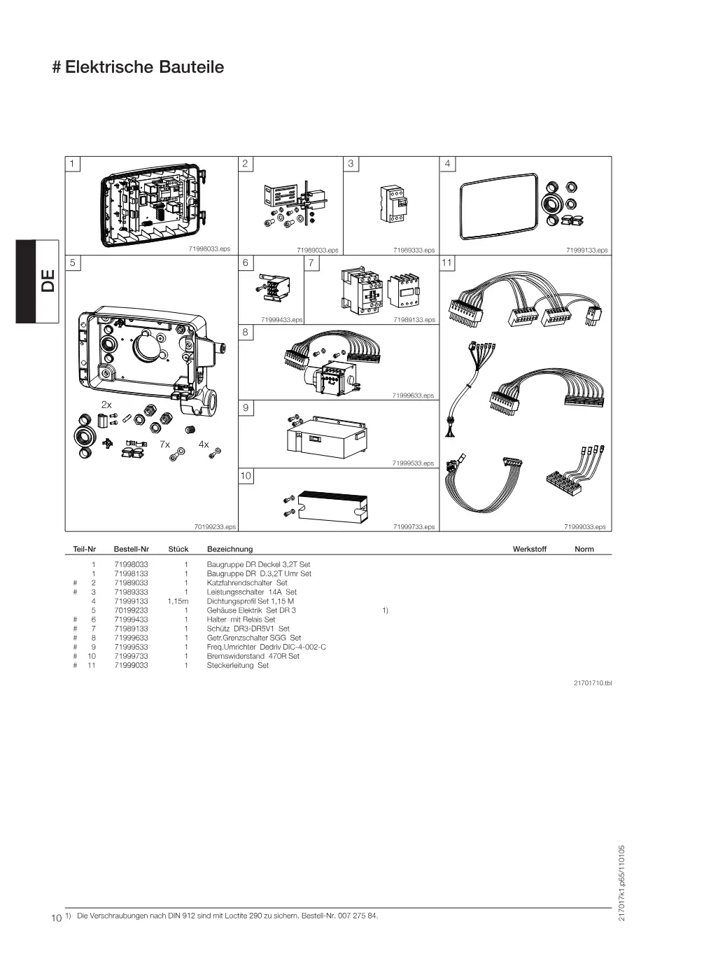 Demag EKDR-Pro 3 – # Elektrische Bauteile, Zeichnung Seite 10