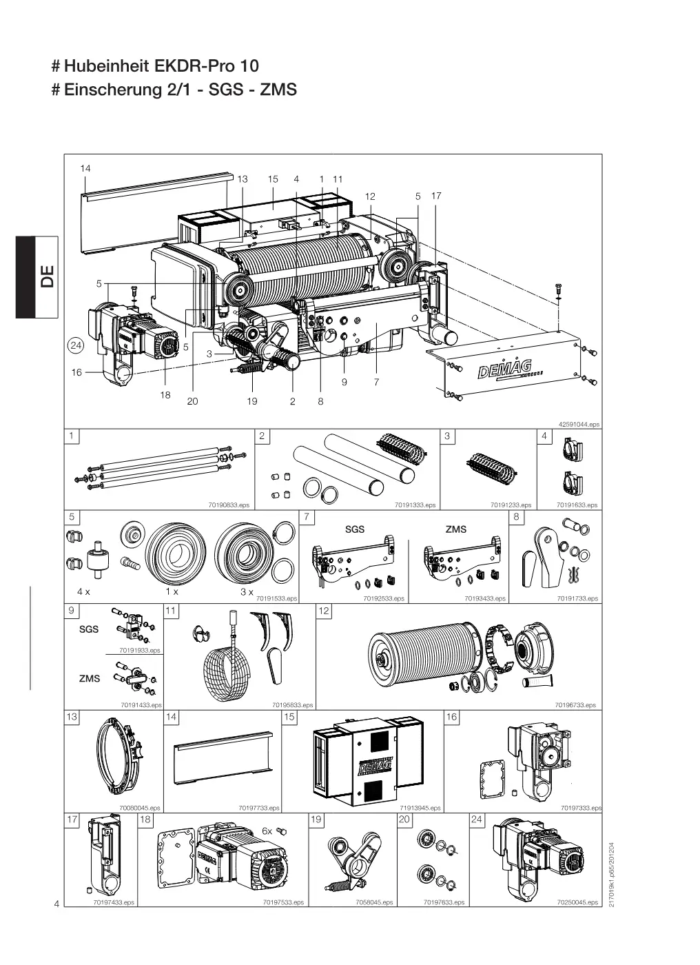 Demag EKDR-Pro 10 – # Hubeinheit EKDR-Pro 10, Zeichnung Seite 4