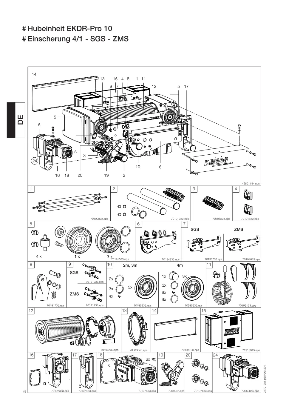 Demag EKDR-Pro 10 – # Hubeinheit EKDR-Pro 10, Zeichnung Seite 6