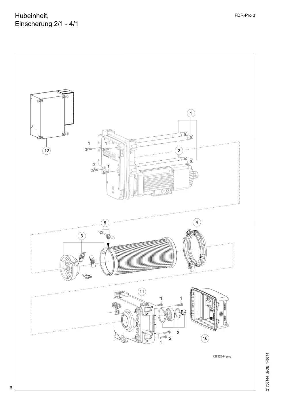 Demag FDR-Pro 3 – Hubeinheit, Einscherung 2/1 - 4/1, Zeichnung Seite 6