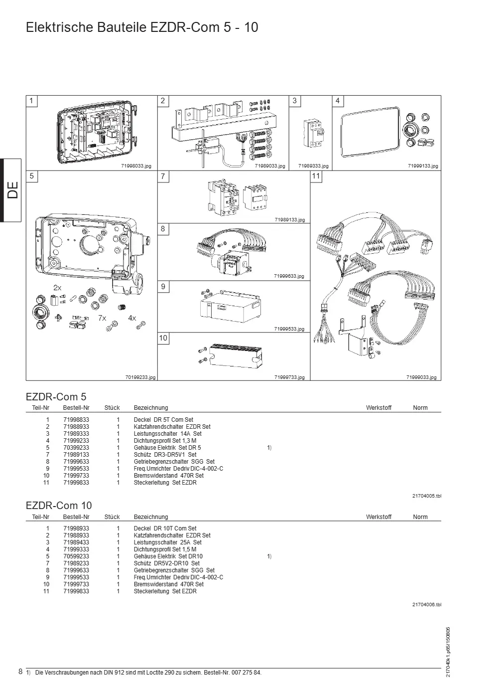 Demag EZDR-Com – Elektrische Bauteile EZDR-Com 5 - 10, Zeichnung Seite 8