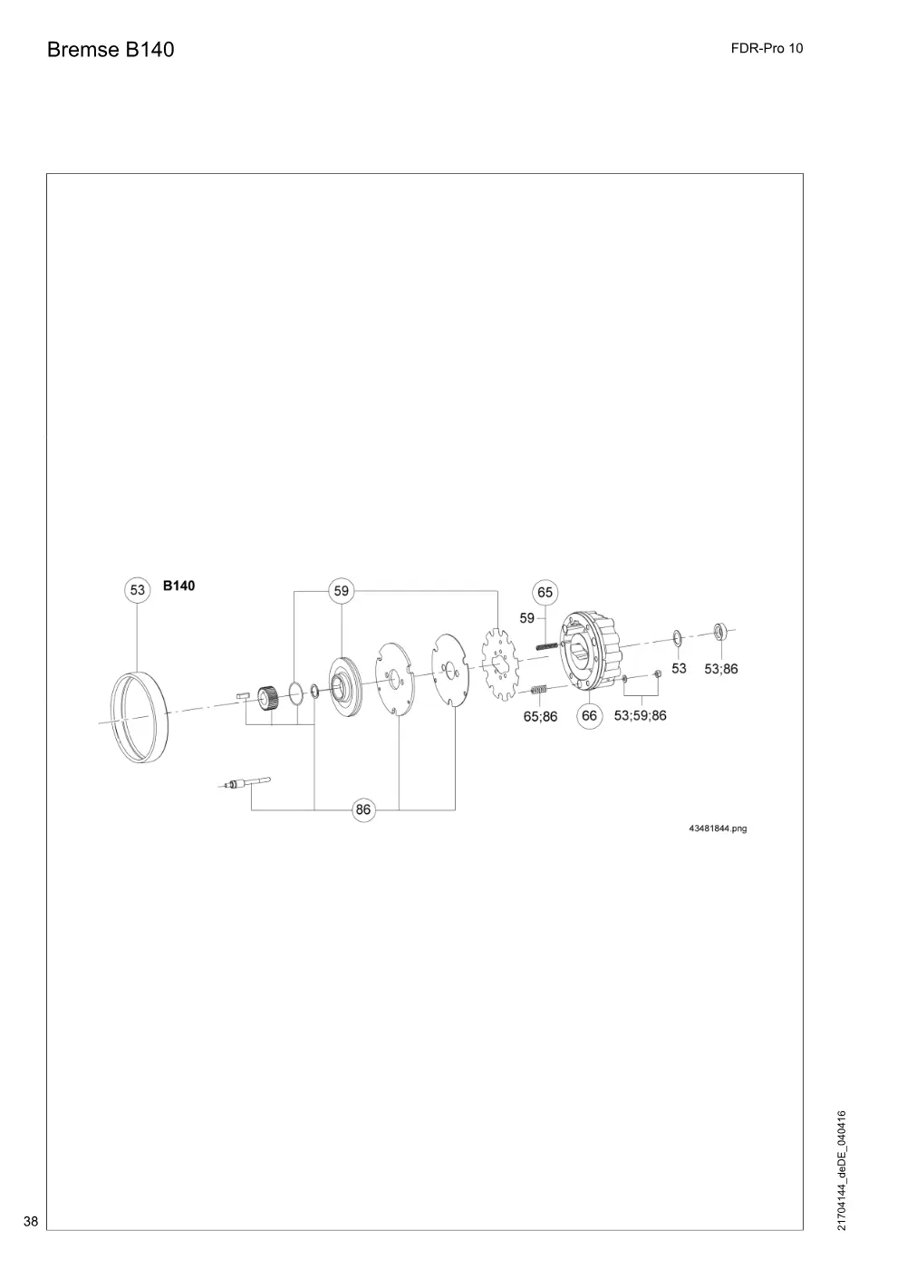 Demag FDR-Pro 10 – Bremse B140, Zeichnung Seite 38