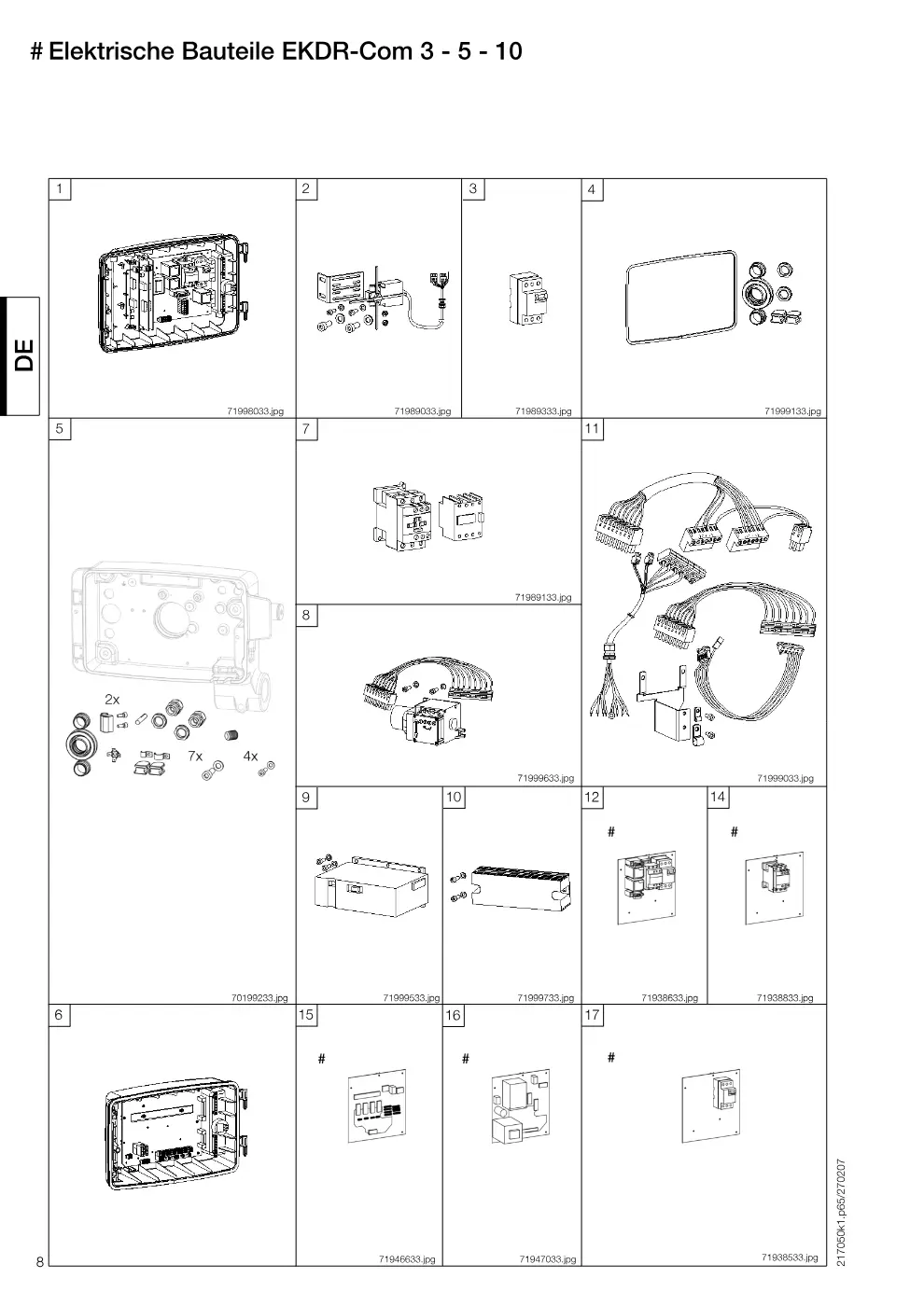 Demag EKDR-Com – # Elektrische Bauteile EKDR-Com 3 - 5 - 10, Zeichnung Seite 8
