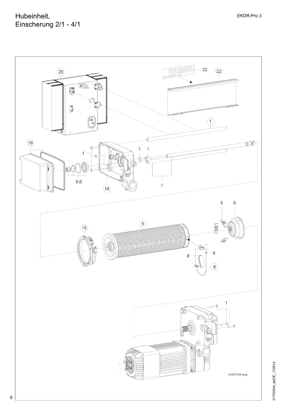 Demag EKDR-Pro 3 – Hubeinheit, Einscherung 2/1 - 4/1, Zeichnung Seite 6