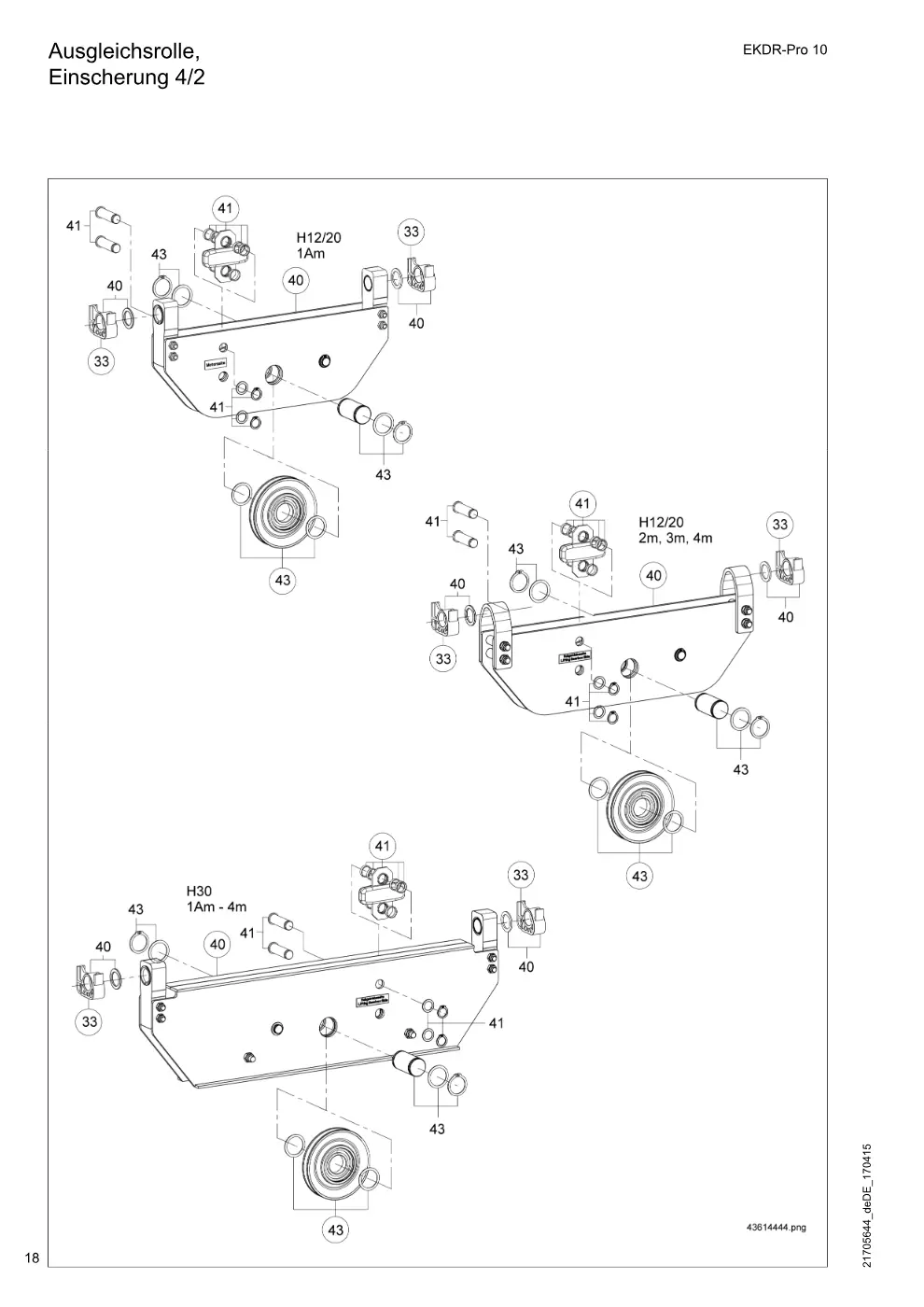 Demag EKDR-Pro 10 – Ausgleichsrolle, Einscherung 4/2, Zeichnung Seite 18