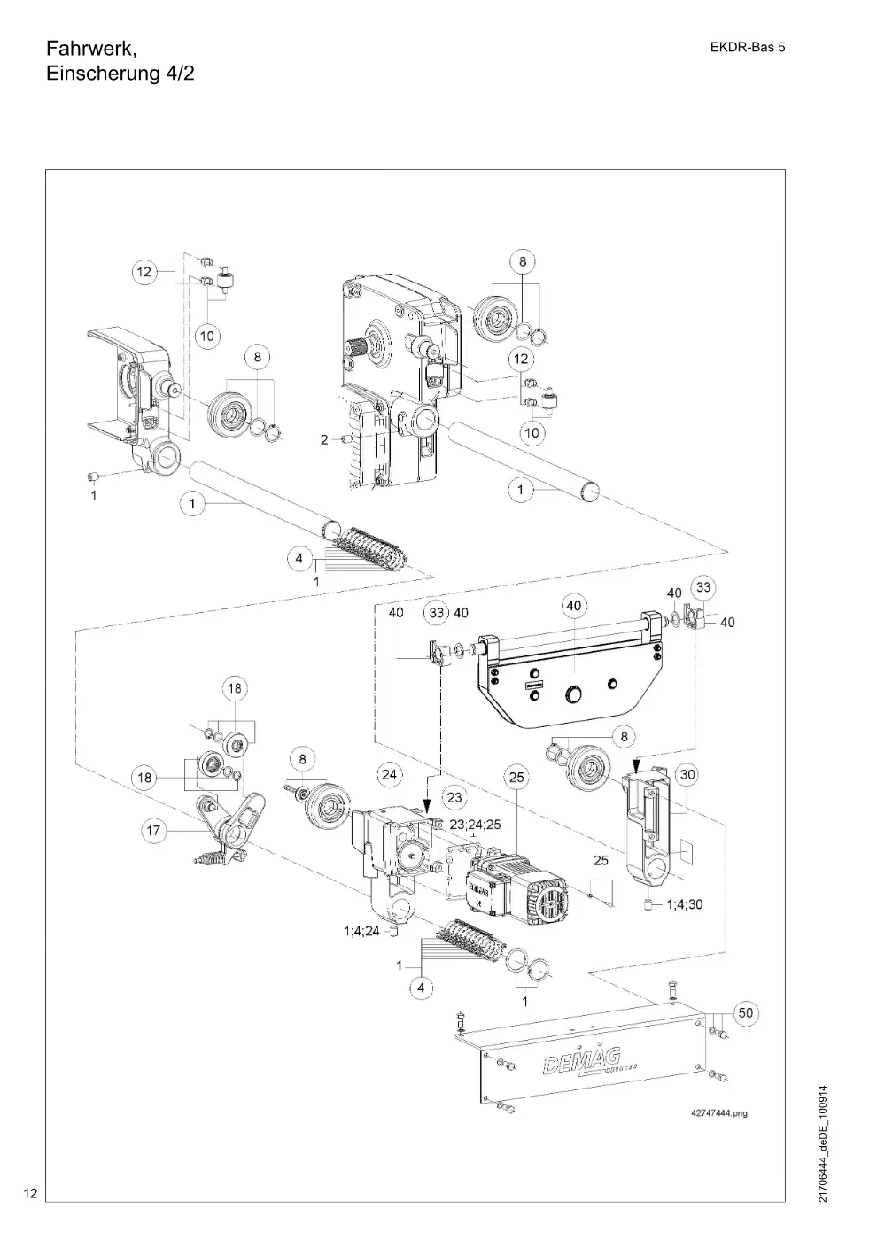 Demag EKDR-Pro 5 – Fahrwerk, Einscherung 4/2, Zeichnung Seite 12