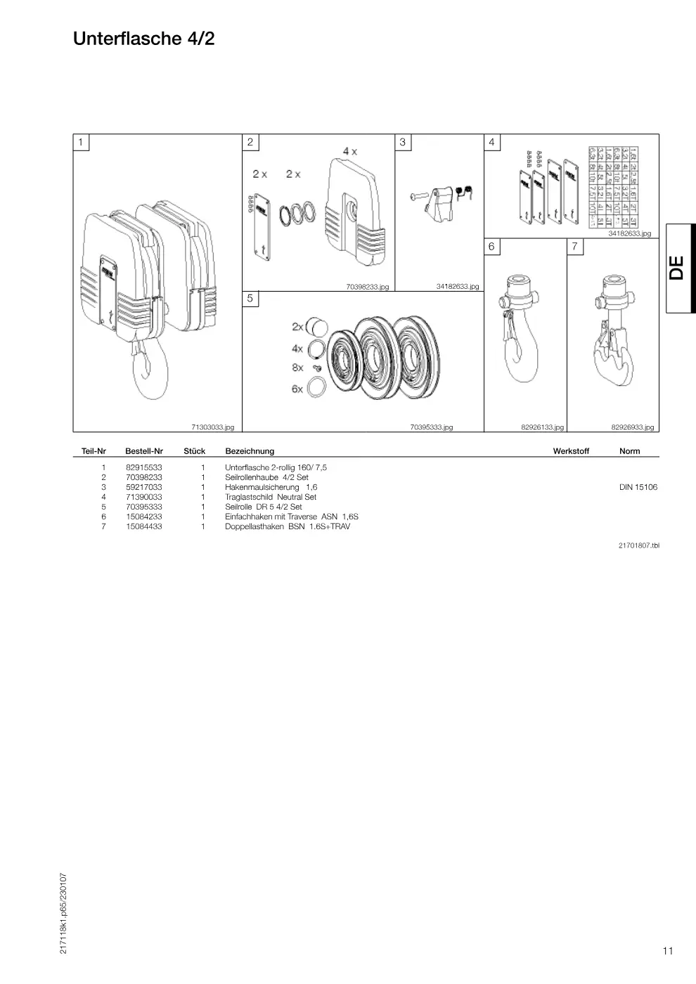 Demag EZDR-Pro 5 – Unterflasche 4/2, Zeichnung Seite 11
