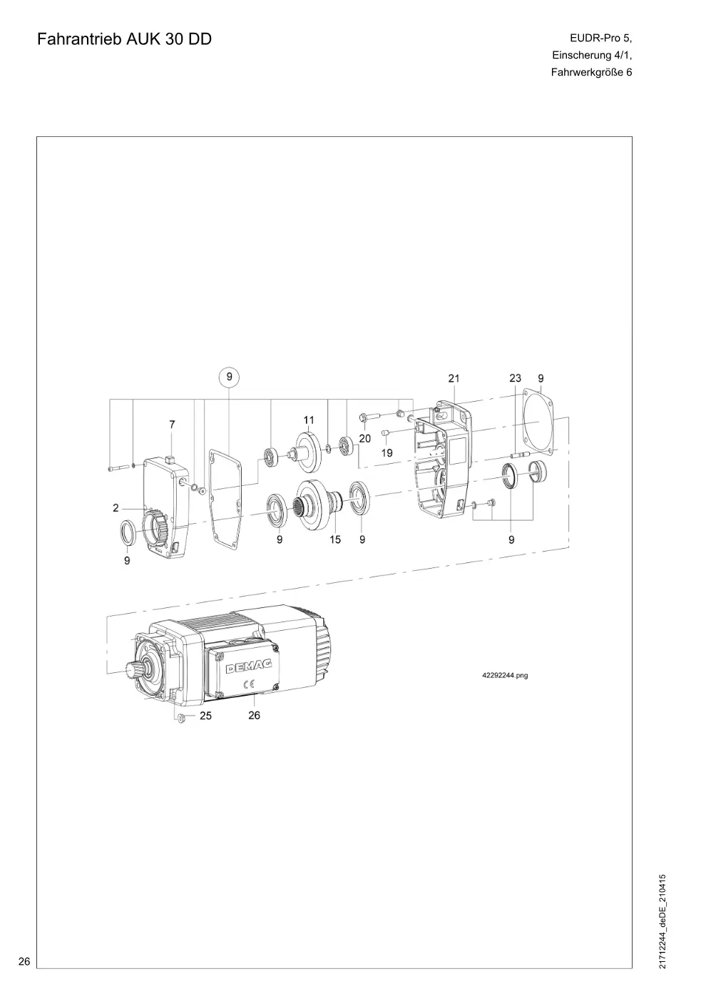 Demag EUDR-Pro 5 – Fahrantrieb AUK 30 DD, Zeichnung Seite 26