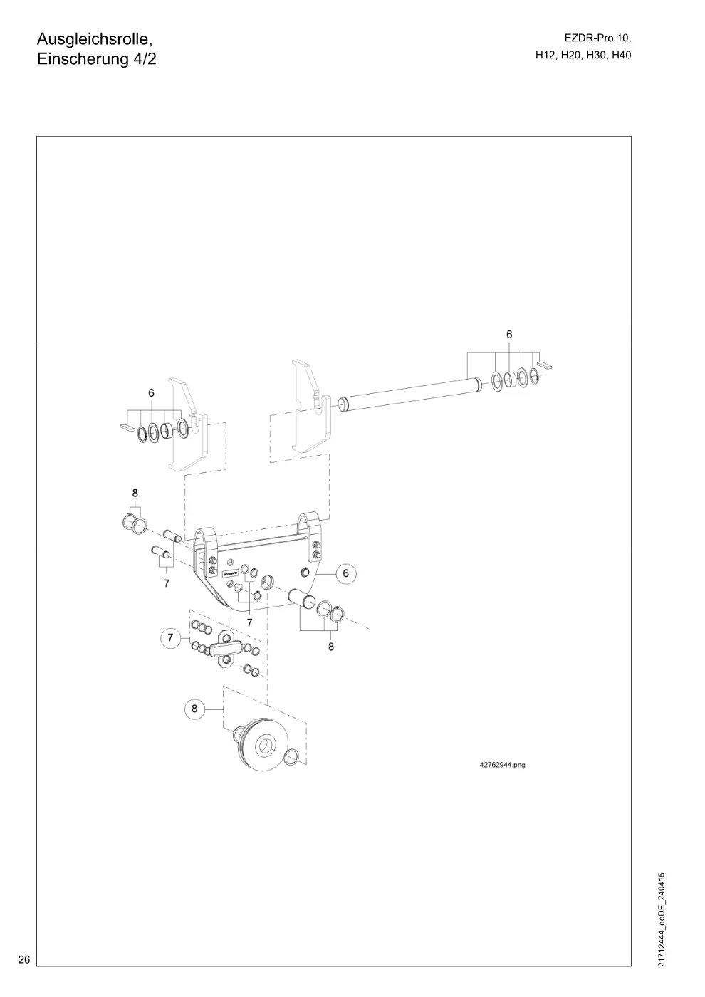 Demag EZDR-Pro 10 – Ausgleichsrolle, Einscherung 4/2, Zeichnung Seite 26