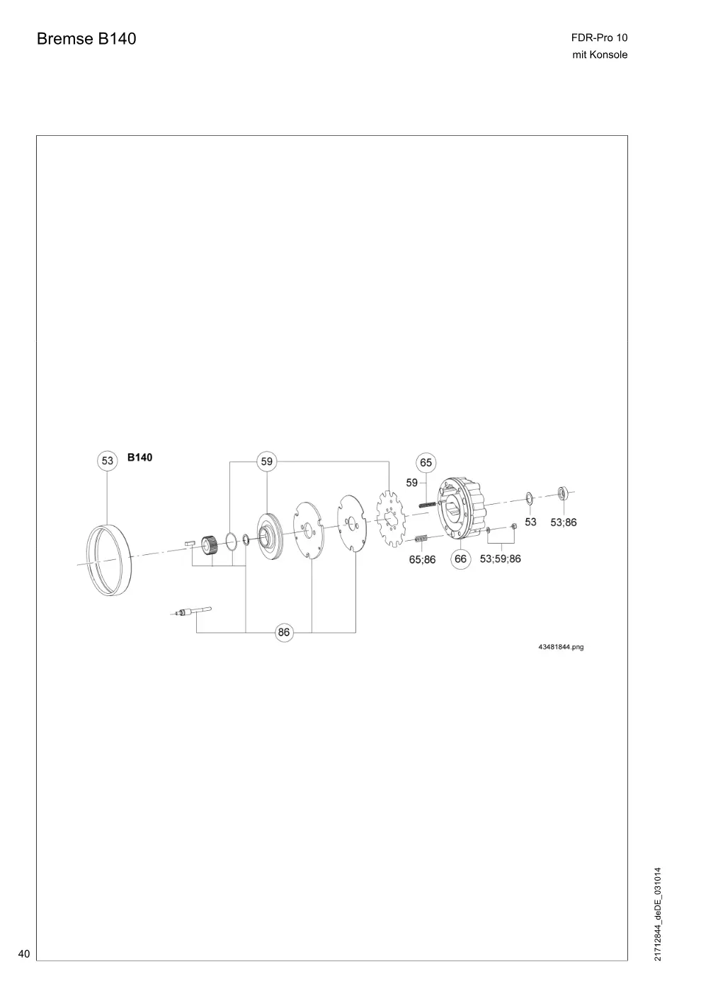 Demag FDR-Pro 10 mit Konsole – Bremse B140, Zeichnung Seite 40