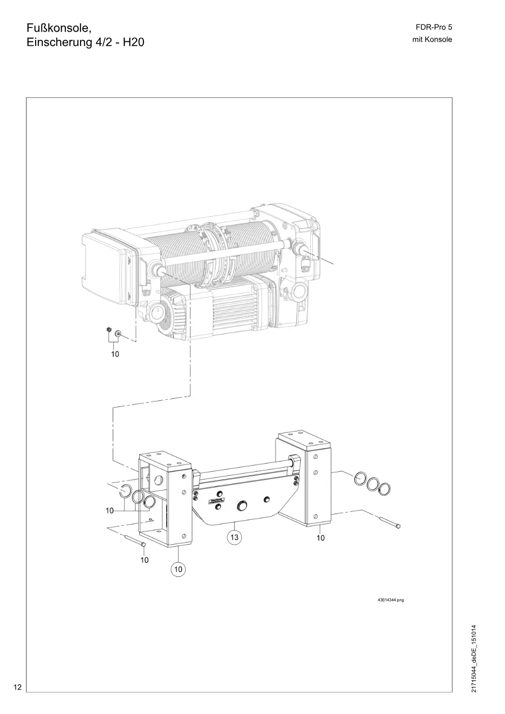 Demag FDR-Pro 5 mit Konsole – Fußkonsole, Einscherung 4/2 - H20, Zeichnung Seite 12