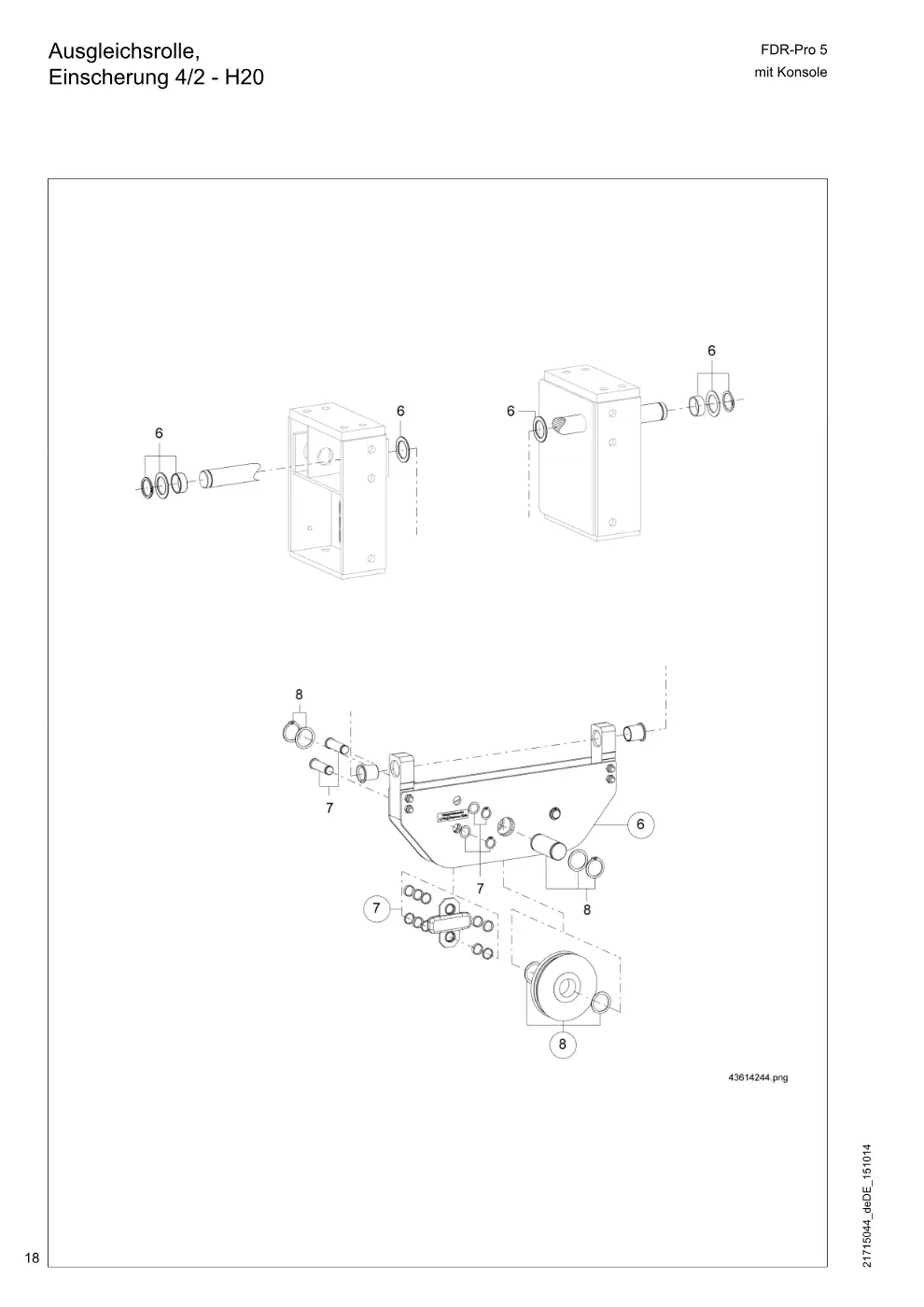 Demag FDR-Pro 5 mit Konsole – Ausgleichsrolle, Einscherung 4/2 - H20, Zeichnung Seite 18