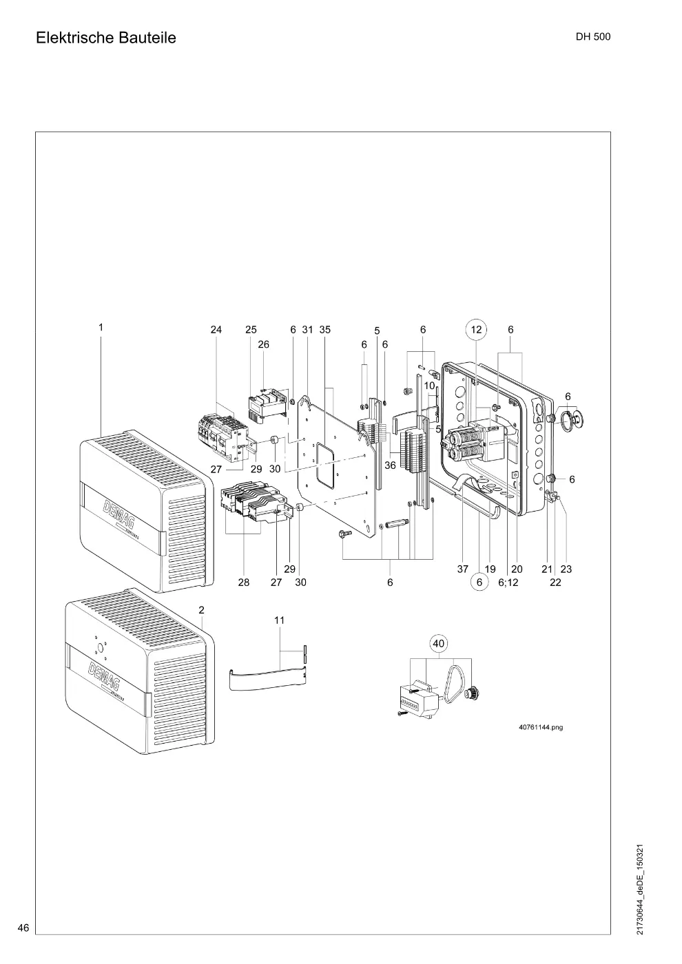 Demag DH 500 – Elektrische Bauteile, Zeichnung Seite 46