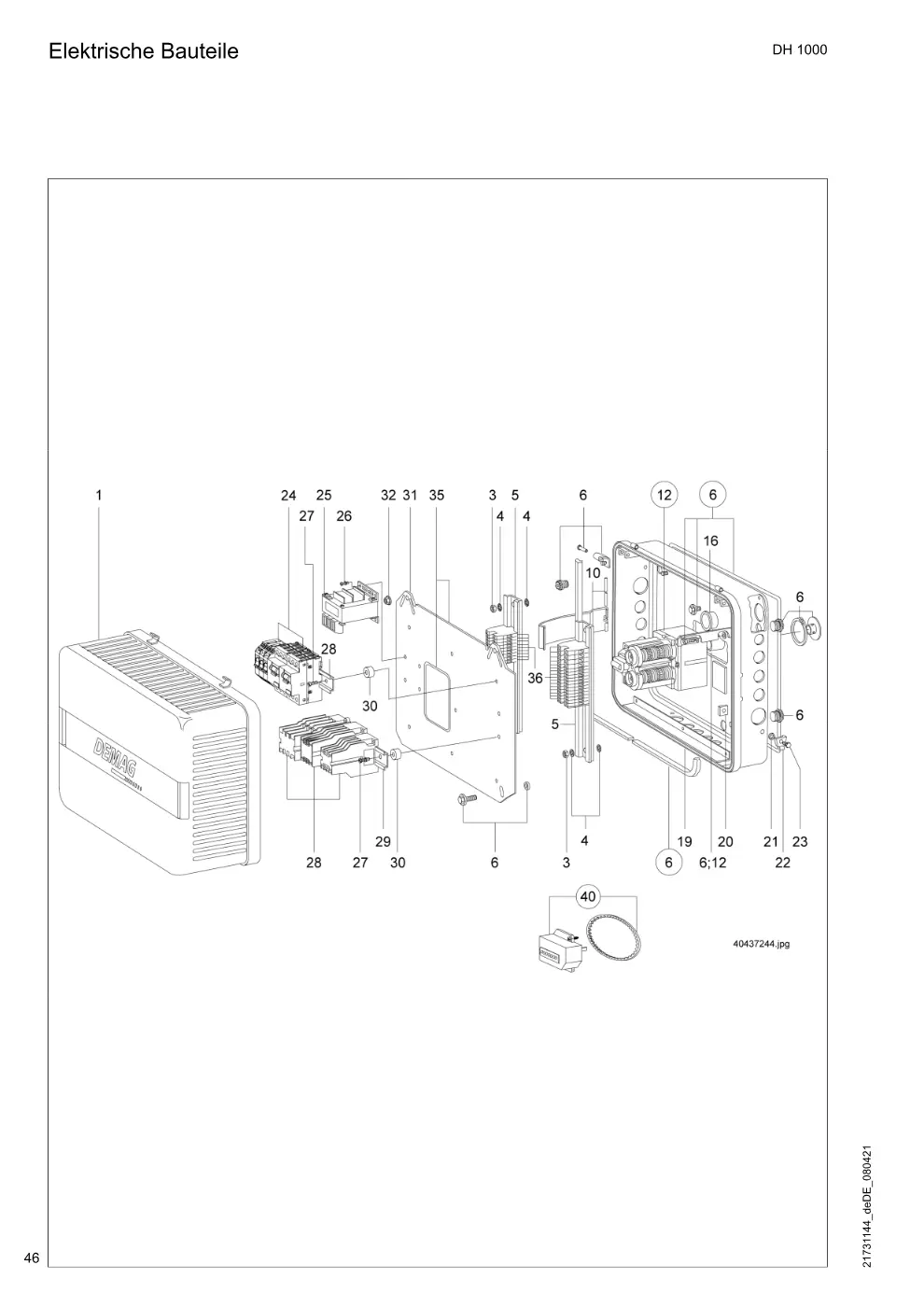 Demag DH 1000 – Elektrische Bauteile, Zeichnung Seite 46