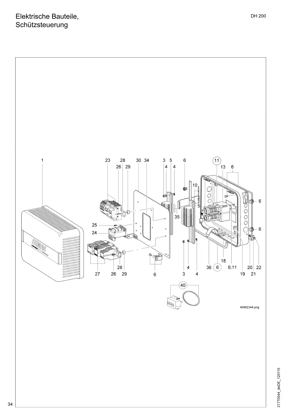 Demag DH 200 ab 1.6.1997 – Elektrische Bauteile, Schützsteuerung, Zeichnung Seite 34