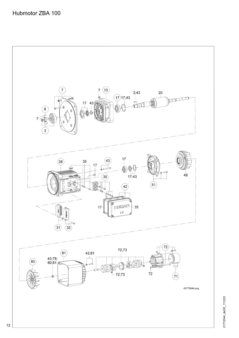 Demag DH 400 – Hubmotor ZBA 100, Zeichnung Seite 12