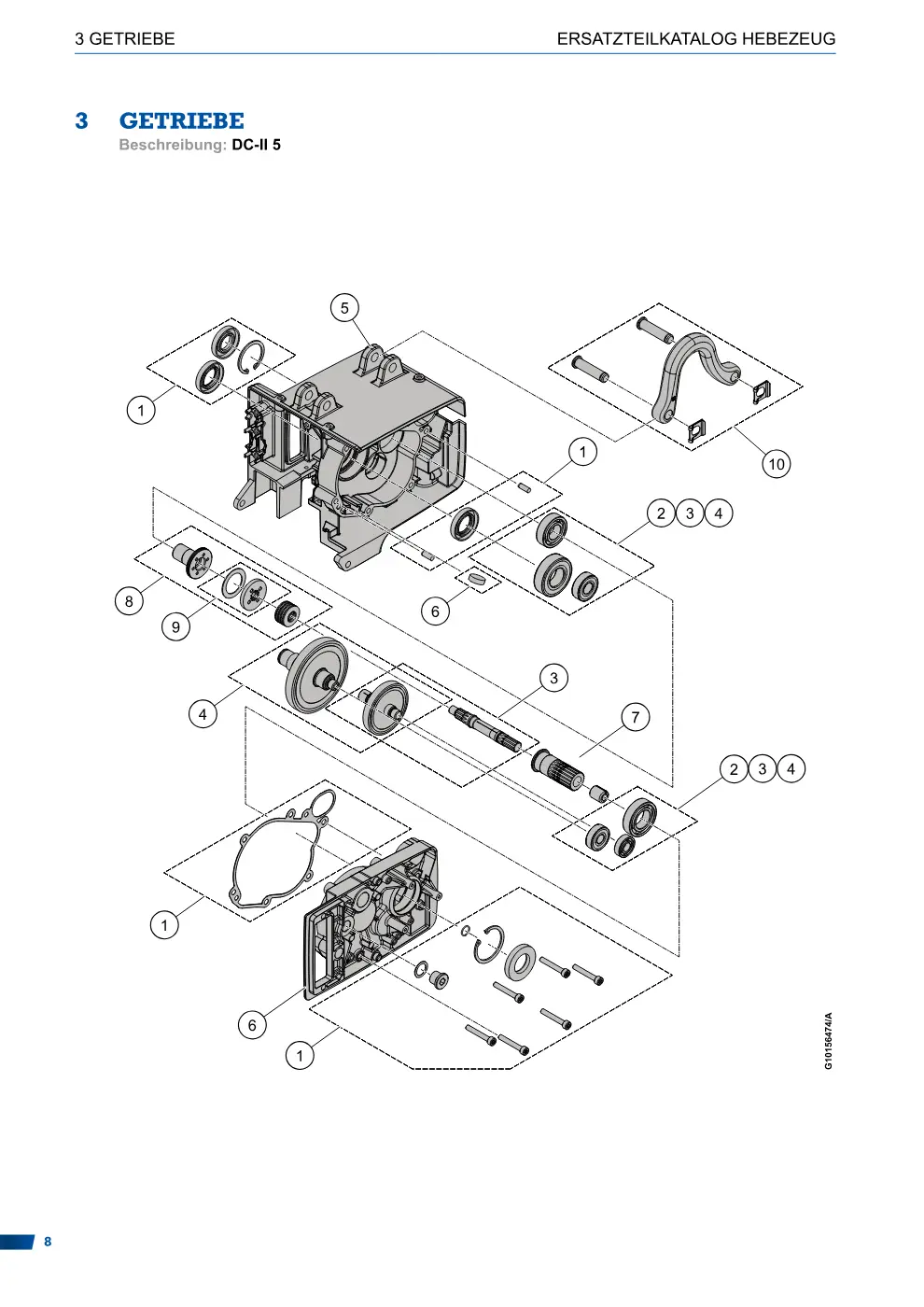 Demag DC-II – GETRIEBE ERSATZTEILKATALOG HEBEZEUG, Zeichnung Seite 8