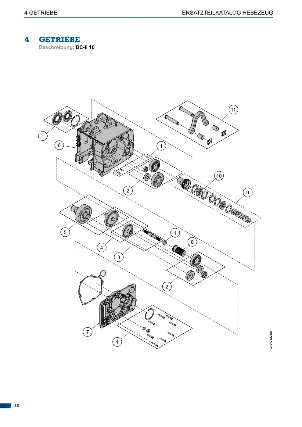 Demag DC-II – GETRIEBE ERSATZTEILKATALOG HEBEZEUG, Zeichnung Seite 10