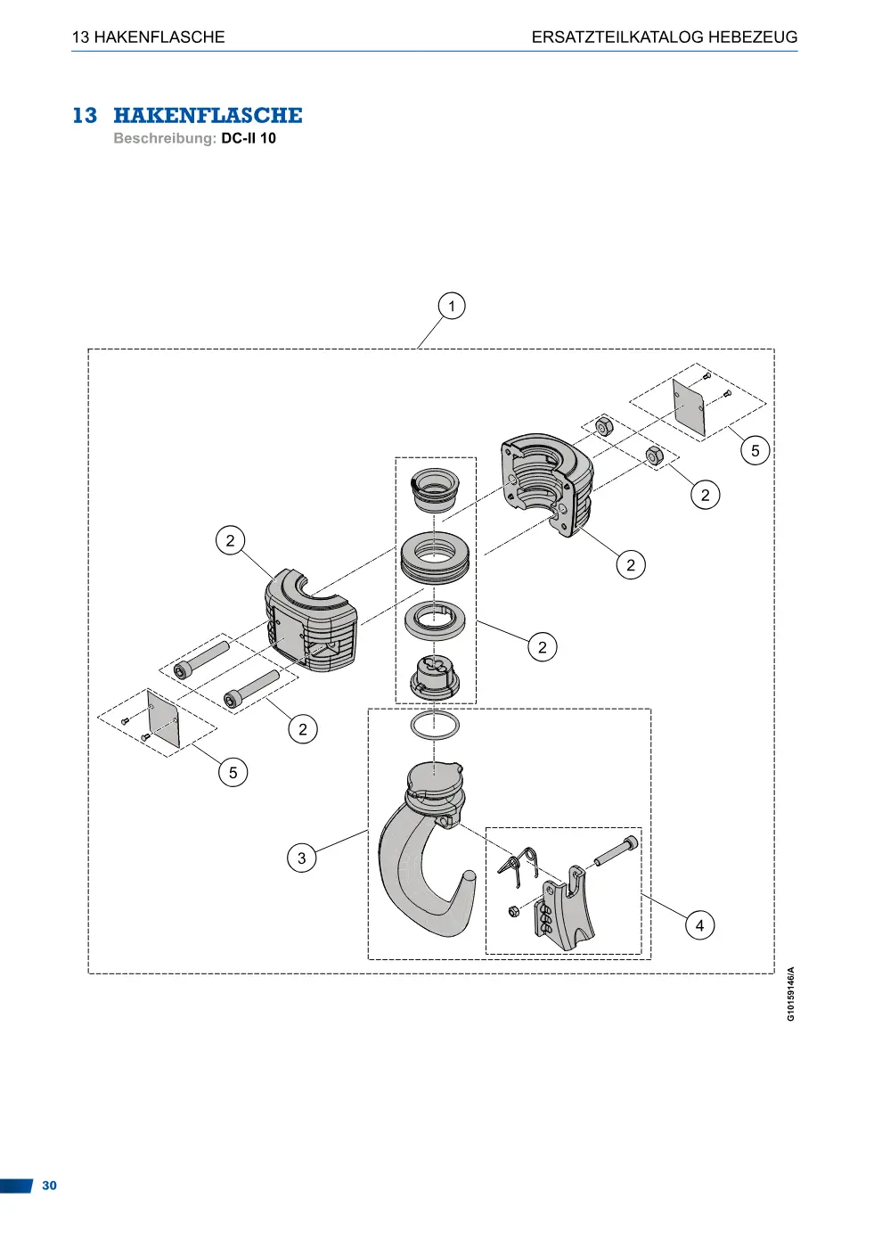 Demag DC-II – HAKENFLASCHE ERSATZTEILKATALOG HEBEZEUG, Zeichnung Seite 30