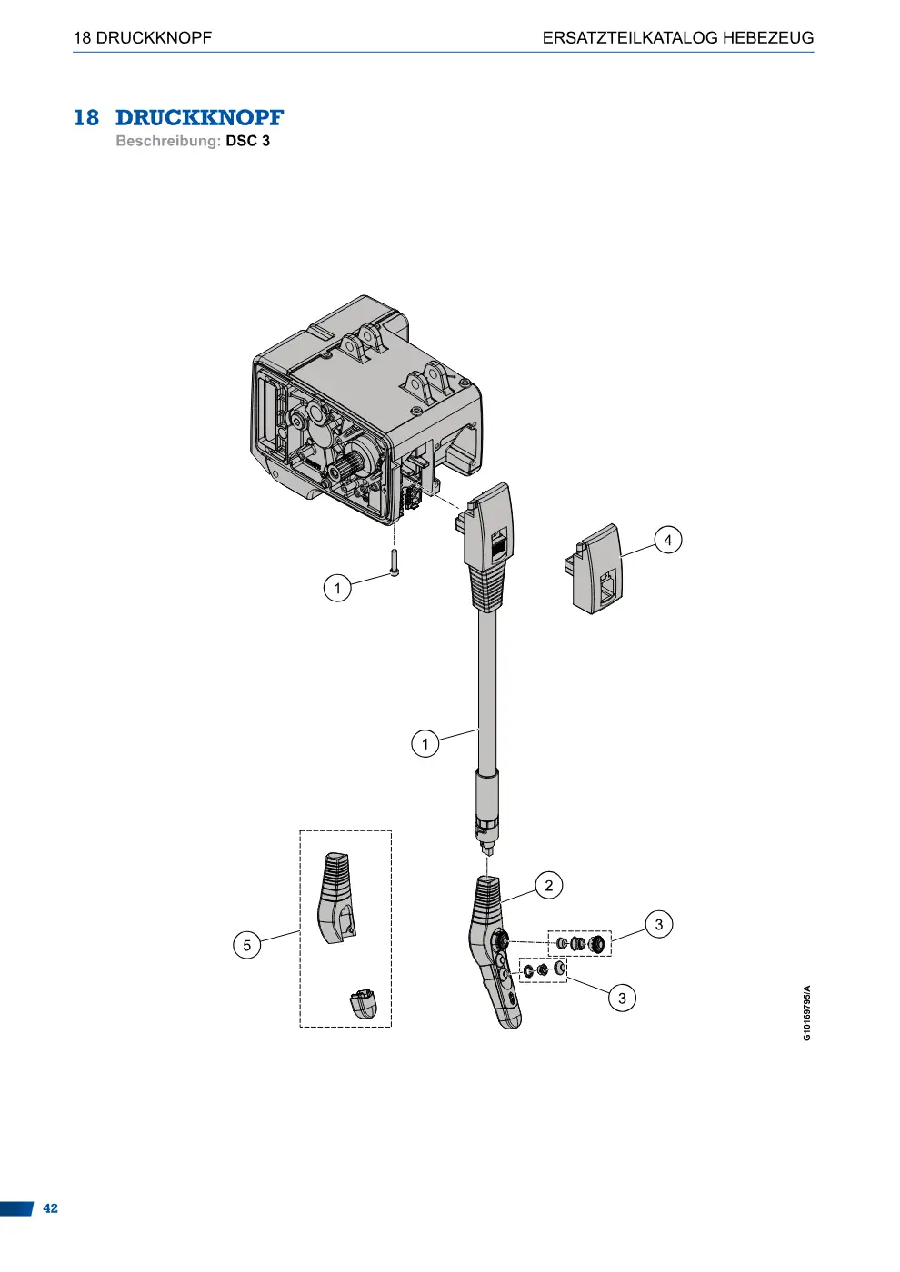 Demag DC-II – DRUCKKNOPF ERSATZTEILKATALOG HEBEZEUG, Zeichnung Seite 42