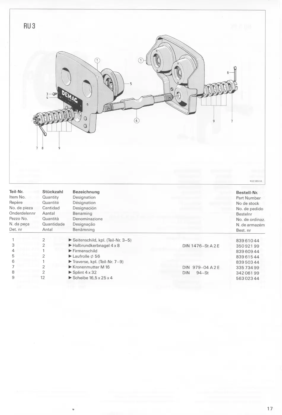 Demag PK 1 – RU 3, Zeichnung Seite 19