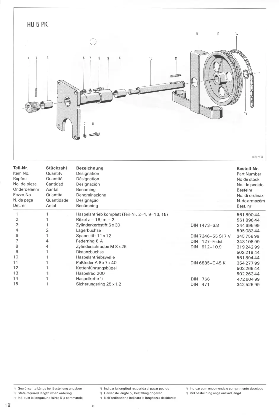 Demag PK 1 – HU 5 PK, Zeichnung Seite 20