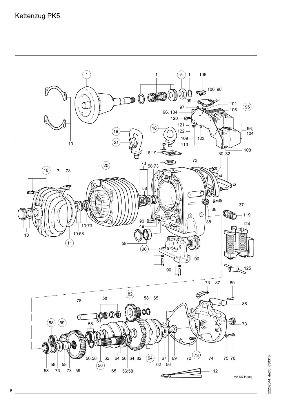 Demag PK 5 – Kettenzug PK5, Zeichnung Seite 6