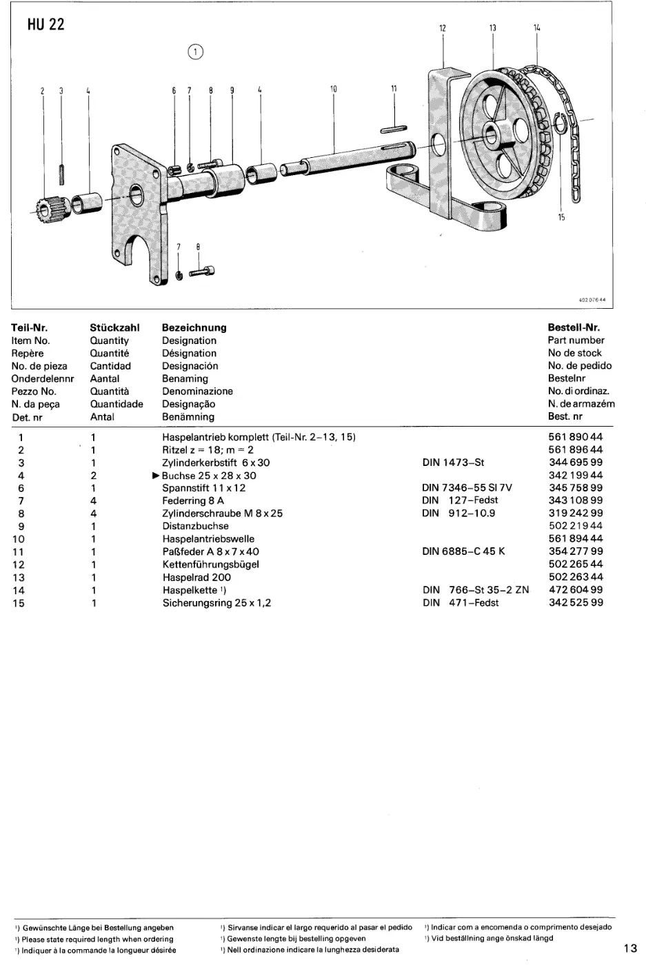 Demag PK 10 – HU 22, Zeichnung Seite 15