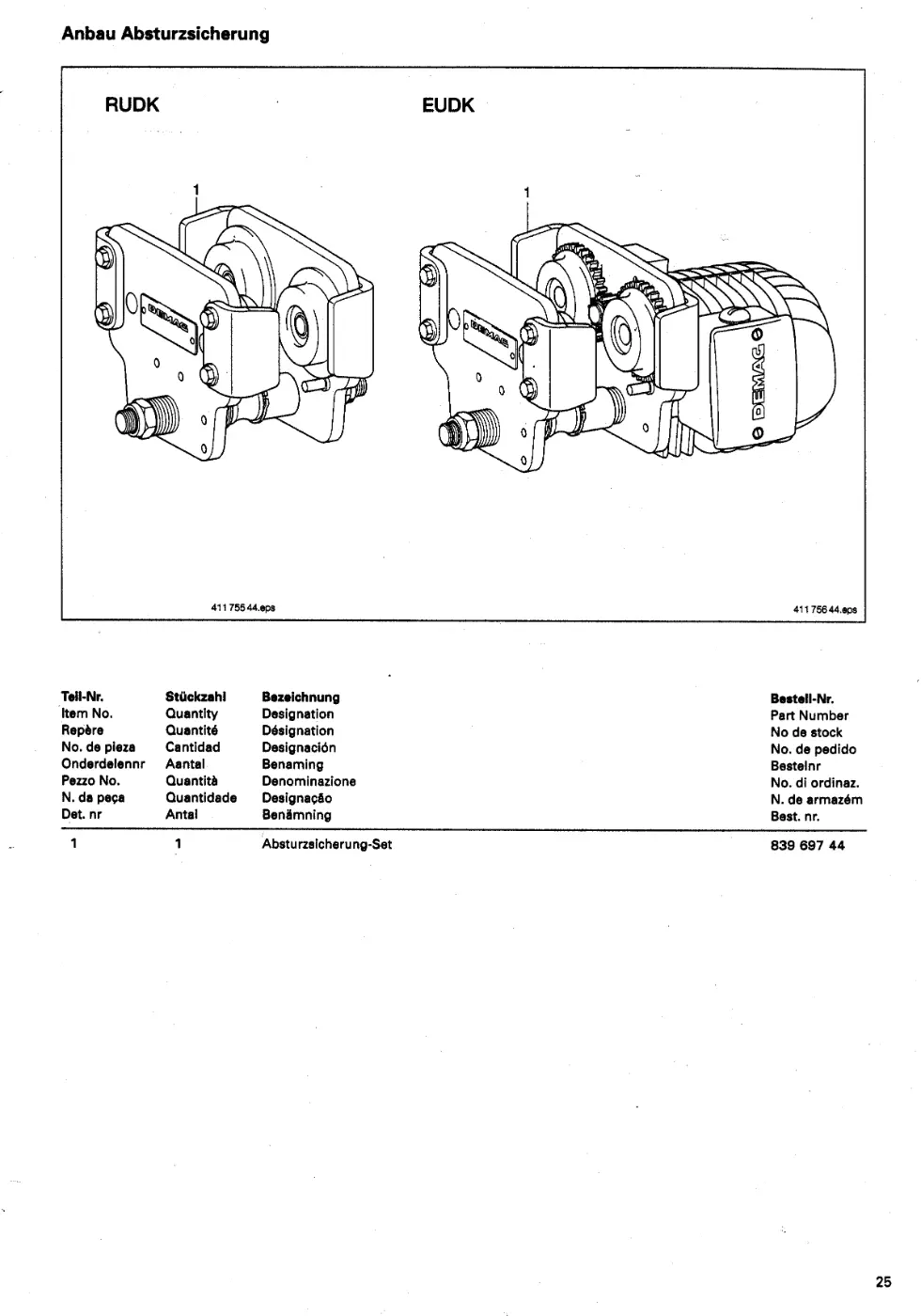 Demag PK 2 – Anbau Absturzsicherung, Zeichnung Seite 27