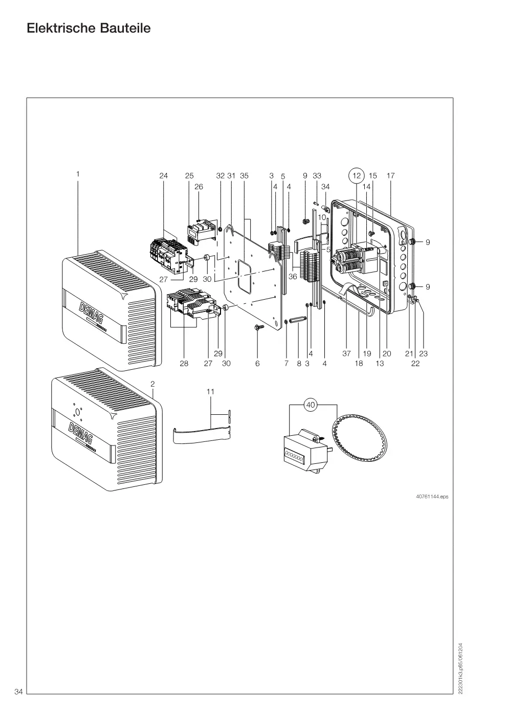 Demag DH 300 – Elektrische Bauteile, Zeichnung Seite 34