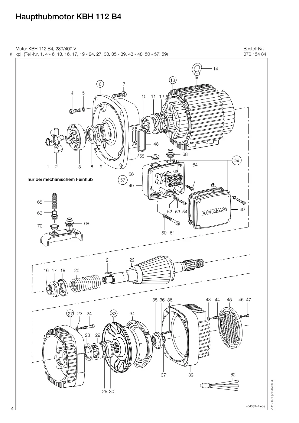 Demag DH 500 – Haupthubmotor KBH 112 B4, Zeichnung Seite 4