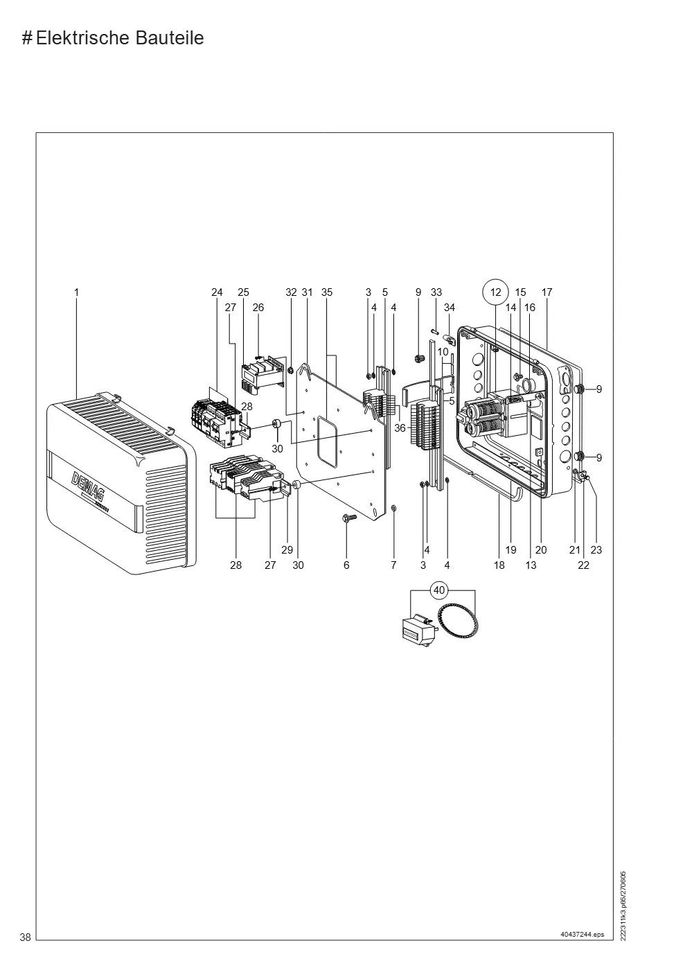 Demag DH 1000 – # Elektrische Bauteile, Zeichnung Seite 38
