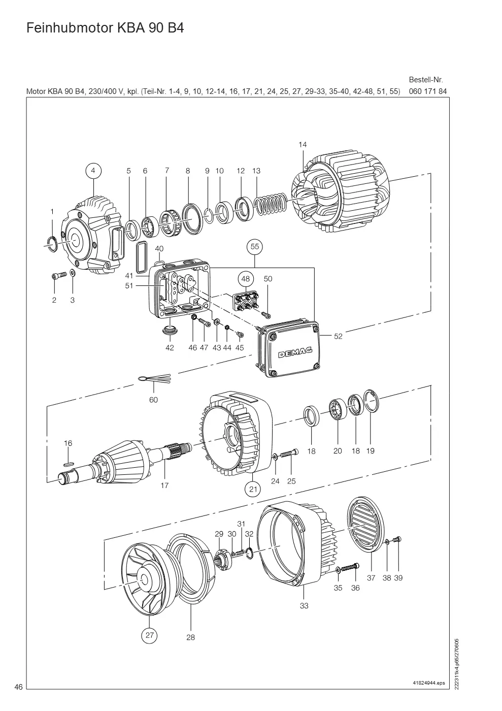 Demag DH 1000 – Feinhubmotor KBA 90 B4, Zeichnung Seite 46