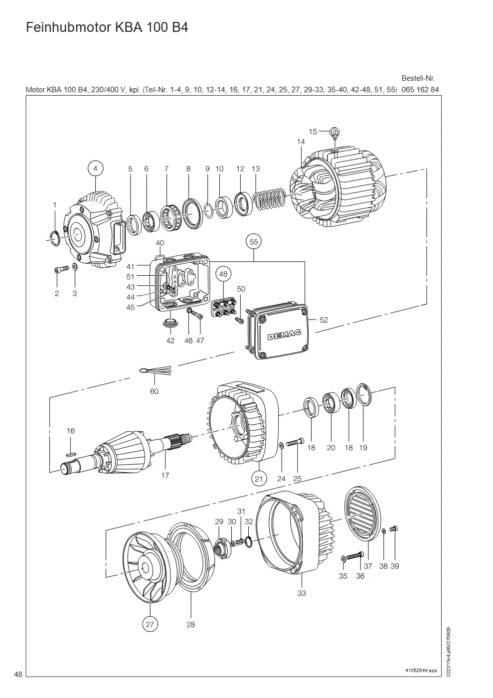 Demag DH 1000 – Feinhubmotor KBA 100 B4, Zeichnung Seite 48