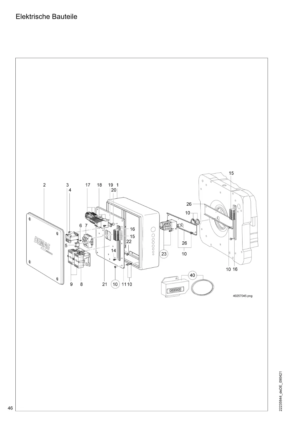Demag DH 2000, Seil ø 28 – Elektrische Bauteile, Zeichnung Seite 46