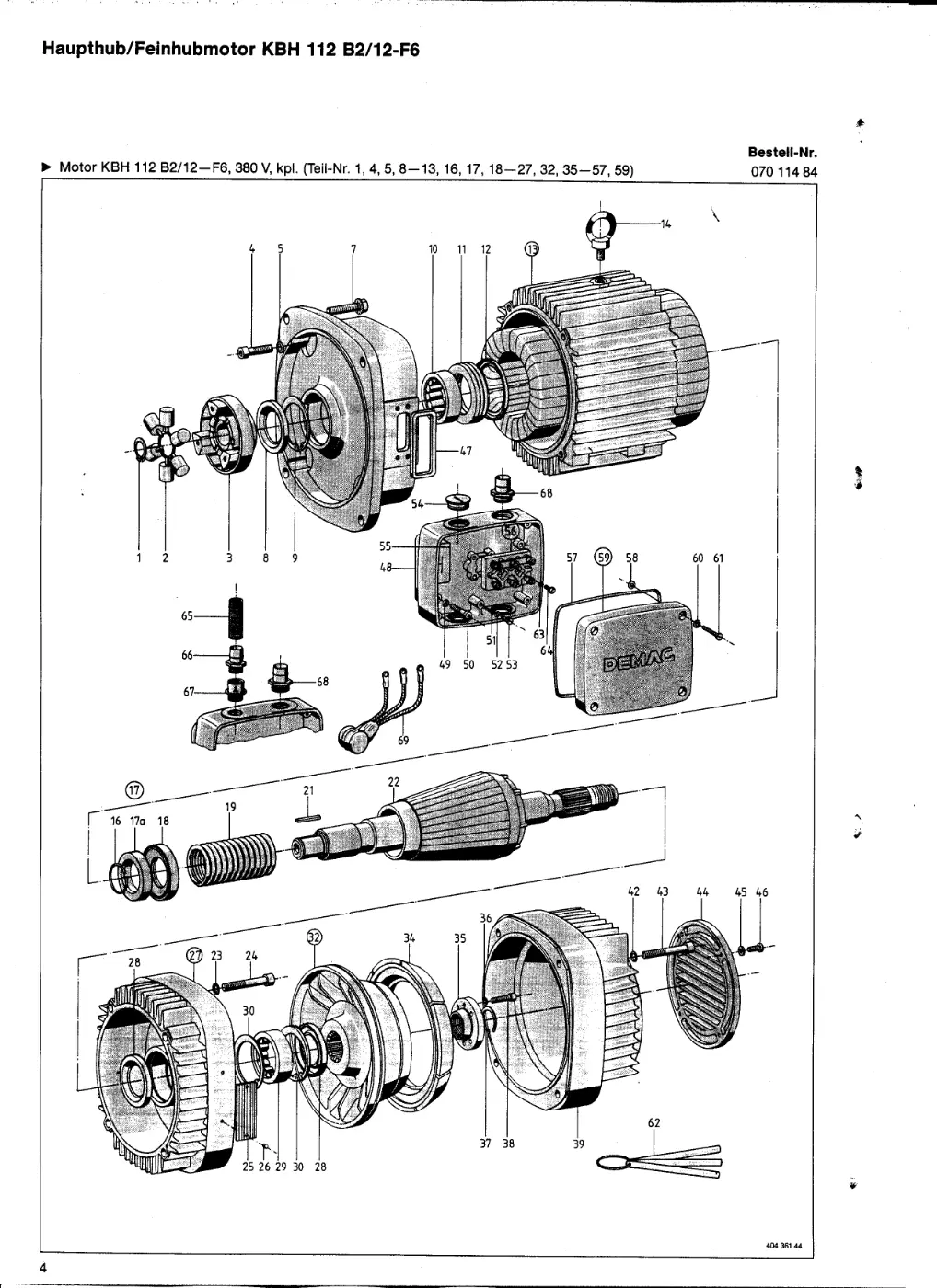 Demag EKDH 312 H 13 4/1 – Haupthub/Feinhubmotor KBH 112 B2/12-F6, Zeichnung Seite 5