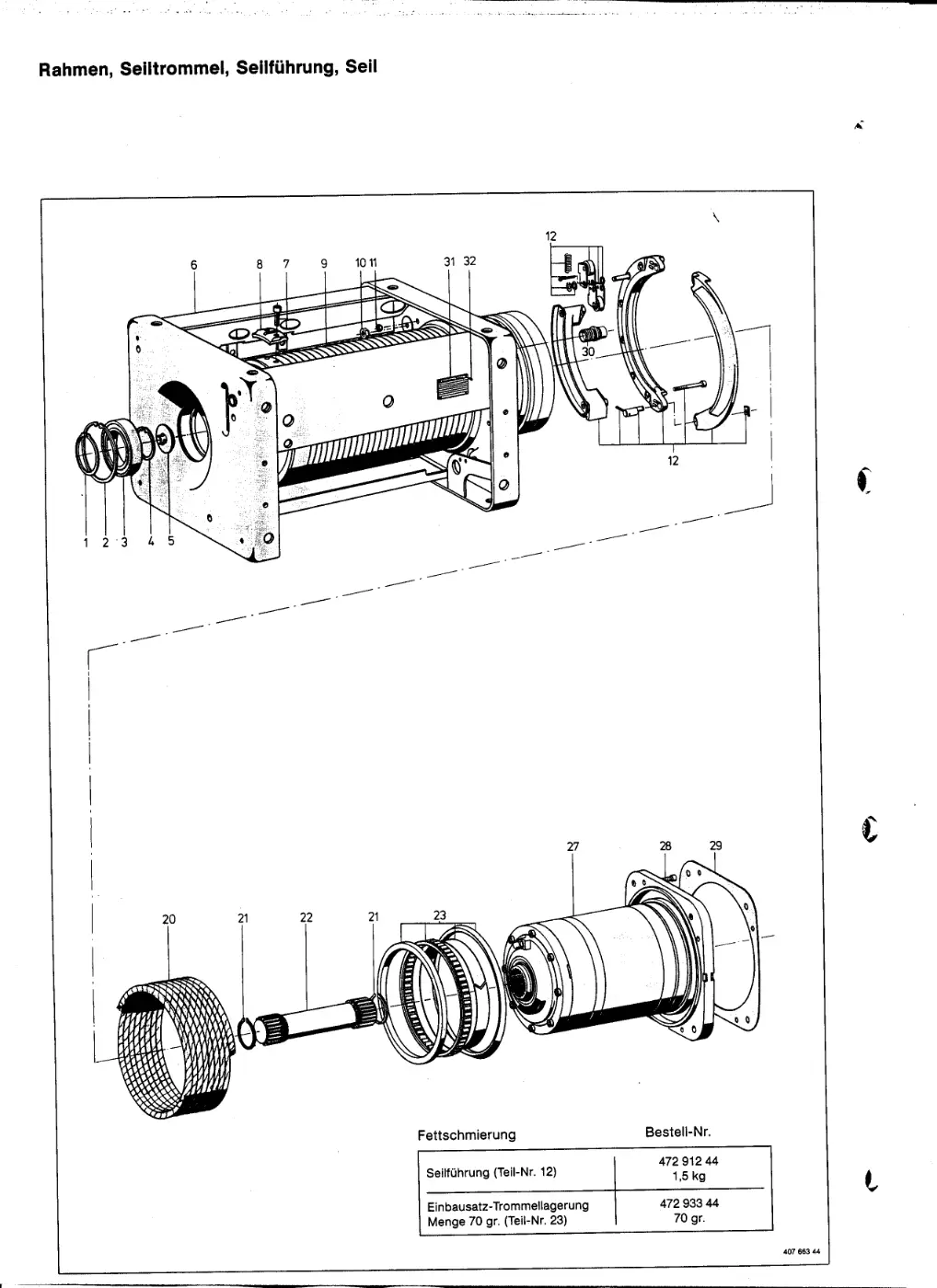 Demag EKDH 312 H 13 4/1 – Rahmen, Seiltrommel, Seilführung, Seil, Zeichnung Seite 10