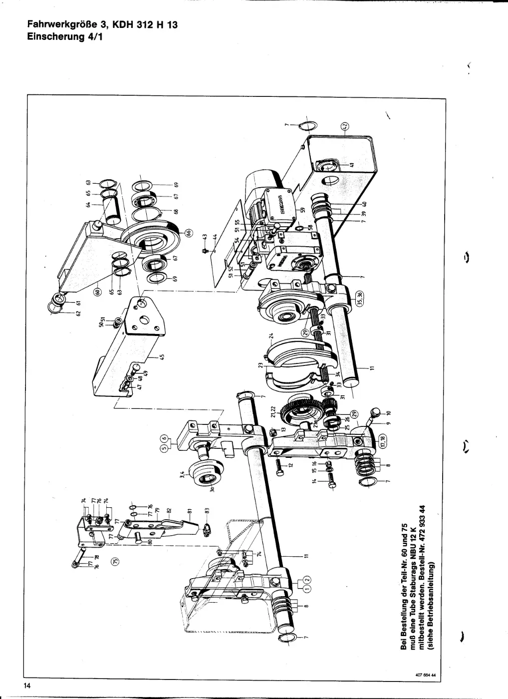 Demag EKDH 312 H 13 4/1 – Fahrwerkgröße 3, KDH 312 H 13, Zeichnung Seite 14