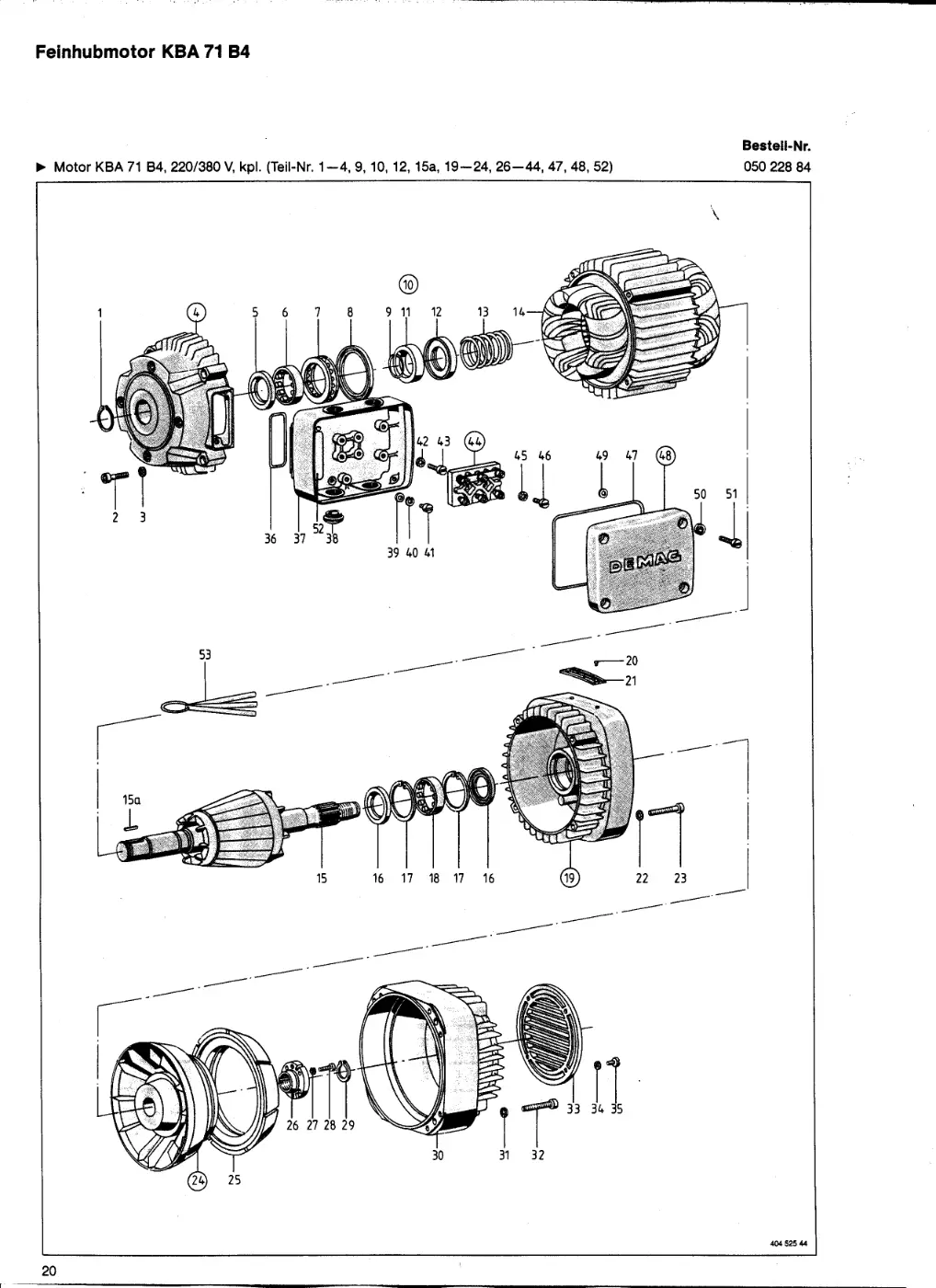 Demag EKDH 312 H 13 4/1 – Feinhubmotor KBA 71 B4, Zeichnung Seite 19