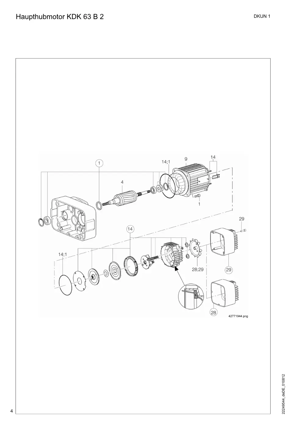 Demag DKUN 1 – Haupthubmotor KDK 63 B 2, Zeichnung Seite 4