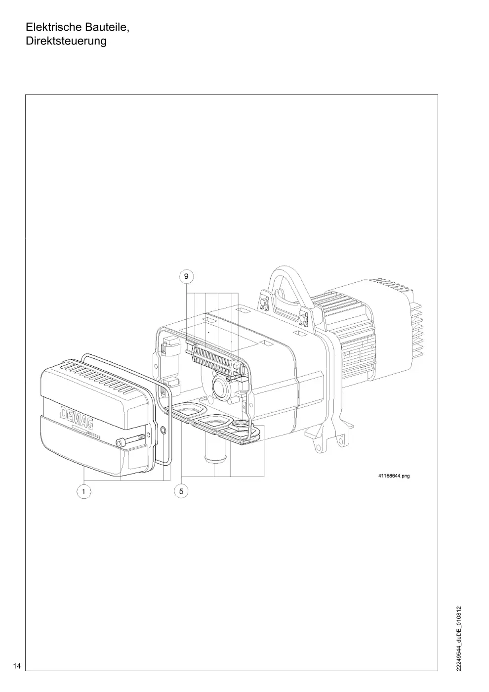 Demag DKUN 1 – Elektrische Bauteile, Direktsteuerung, Zeichnung Seite 14