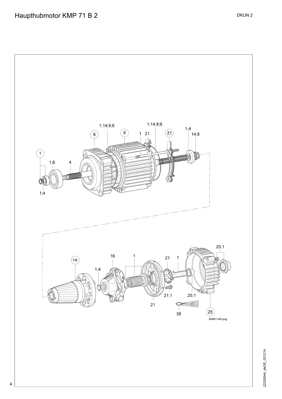 Demag DKUN 2 – Haupthubmotor KMP 71 B 2, Zeichnung Seite 4